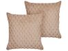 Dekokissen 2er Set PURSLANE 43 x 43 cm Webpelz Beige Geometrisches Muster