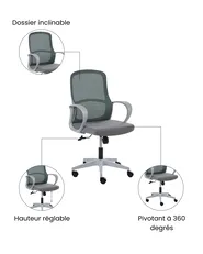 Chaise de bureau SENTA Gris_1071001