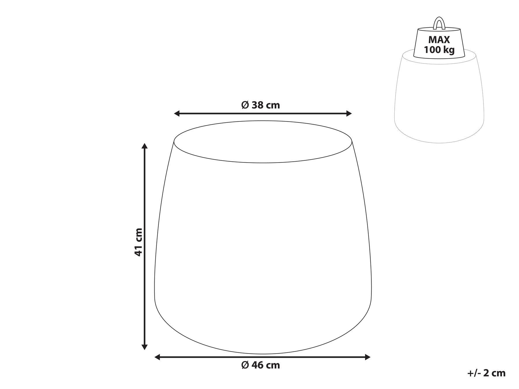 Beistelltisch BIENTINO 46 cm 46 cm Travertinoptik_1007494