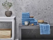 Set of 9 Towels AREORA Cotton Blue_797682