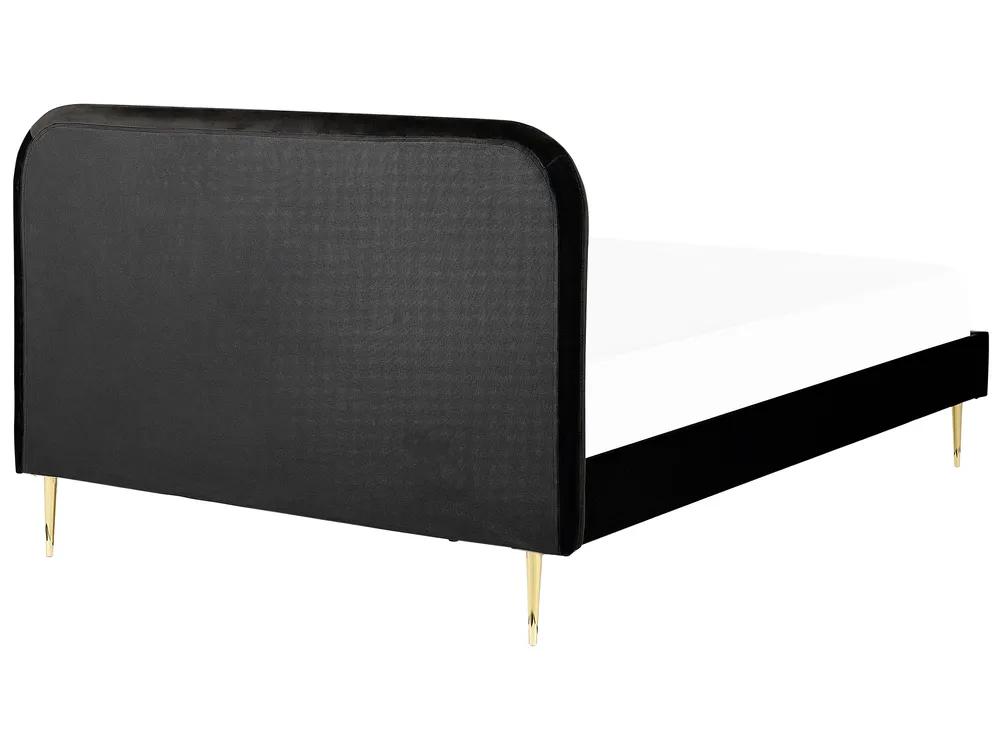 Bett mit Lattenrost Samtstoff FLAYAT 180 x 200 cm Schwarz_834078