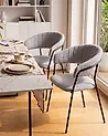 Esszimmerstuhl 2er Set MARIPOSA Bouclé Grau
