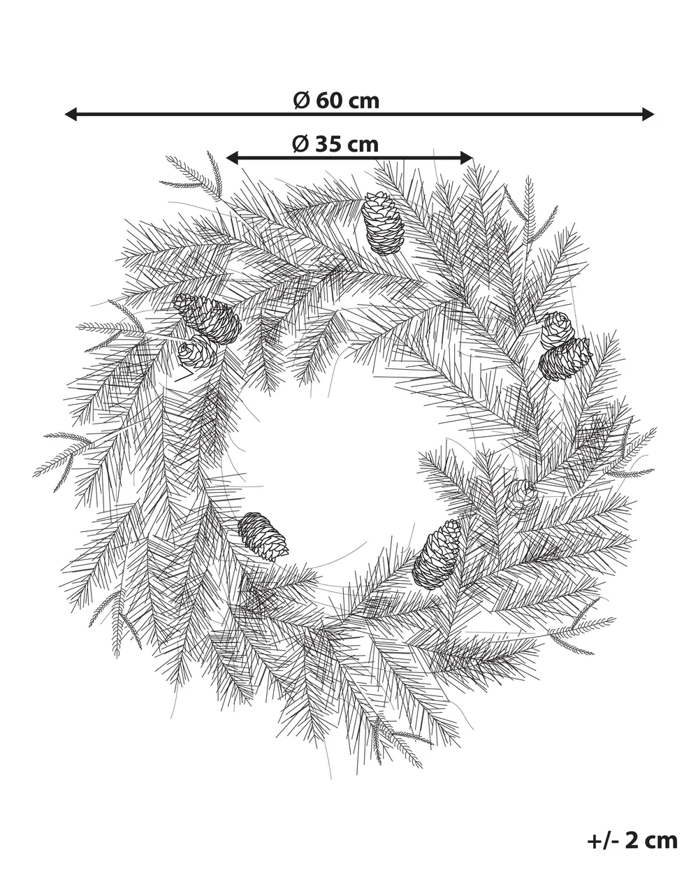Weihnachtskranz LED KAMERUN 60 cm Grün_881179