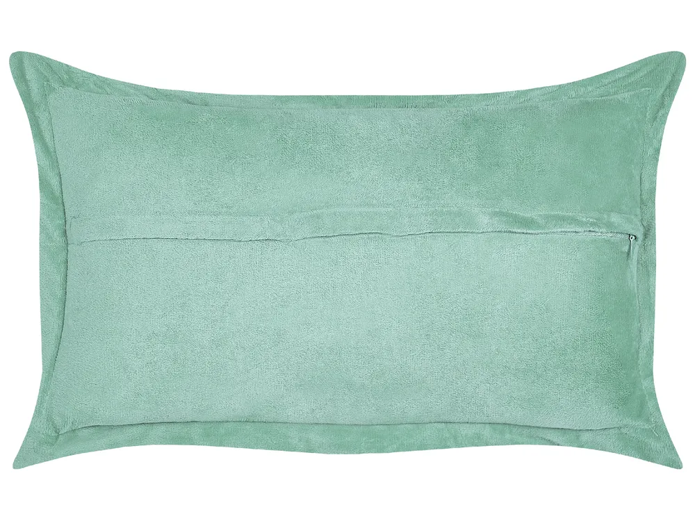 Set of 2 Decorative Cushions ZINNIA 47 x 27 cm Corduroy Light Green Solid_855301