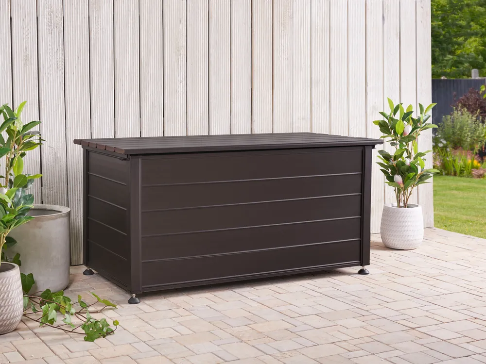 Aufbewahrungsbox CAMPALTO 123 cm 60 cm Metall Dunkelbraun_937902