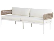 Lounge Set mit Tisch 5-Sitzer SERLA Metall Weiß_930770