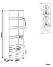 Bücherregal mit 4 Ebenen SALTER 163 cm Braun / Schwarz_779859