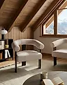 Sessel ILBRO Bouclé Dunkelbraun / Beige