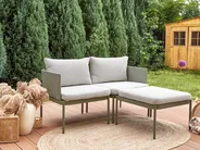 Lounge Set mit Tisch 2-Sitzer TERRACINA Metall Olivgrün_863722