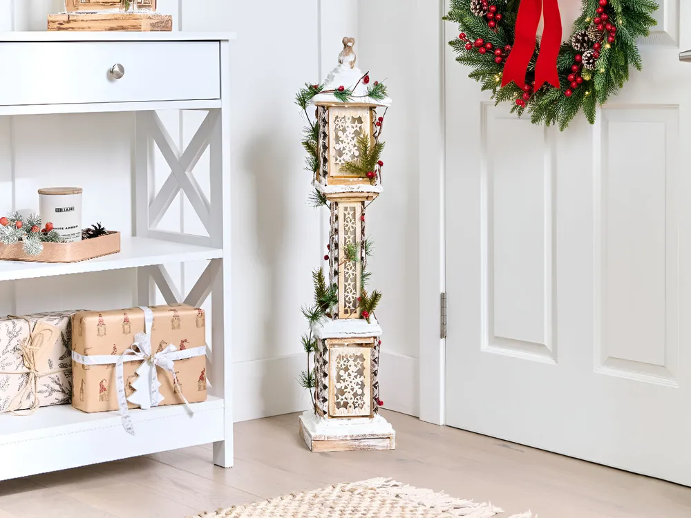 Weihnachtsdekoration LED LENTIRA 80 cm Pollerleuchte Hellbraun_1028165