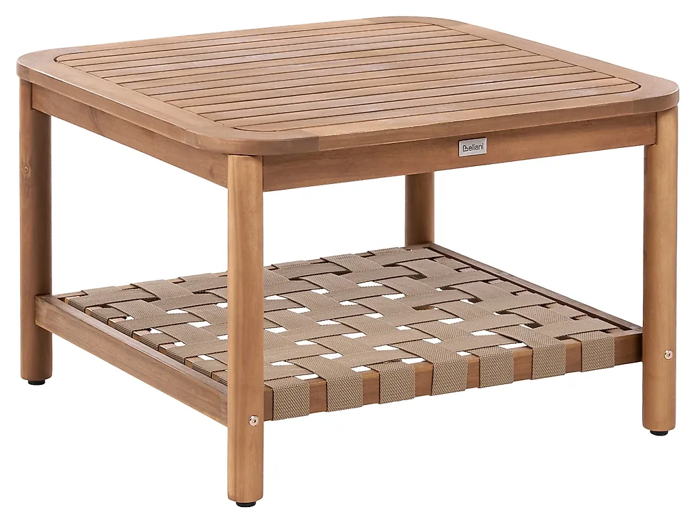 Outdoor Couchtisch mit Ablage MILZANO 70 cm 70 cm Akazienholz Braun