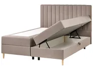 Boxspringbett mit Stauraum OFFICER Stoff Taupe 160 x 200 cm_1016306