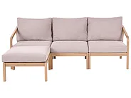 Garden Sofa with Ottoman 3 Seater RIVELLO Acacia Wood Light Brown_1156333