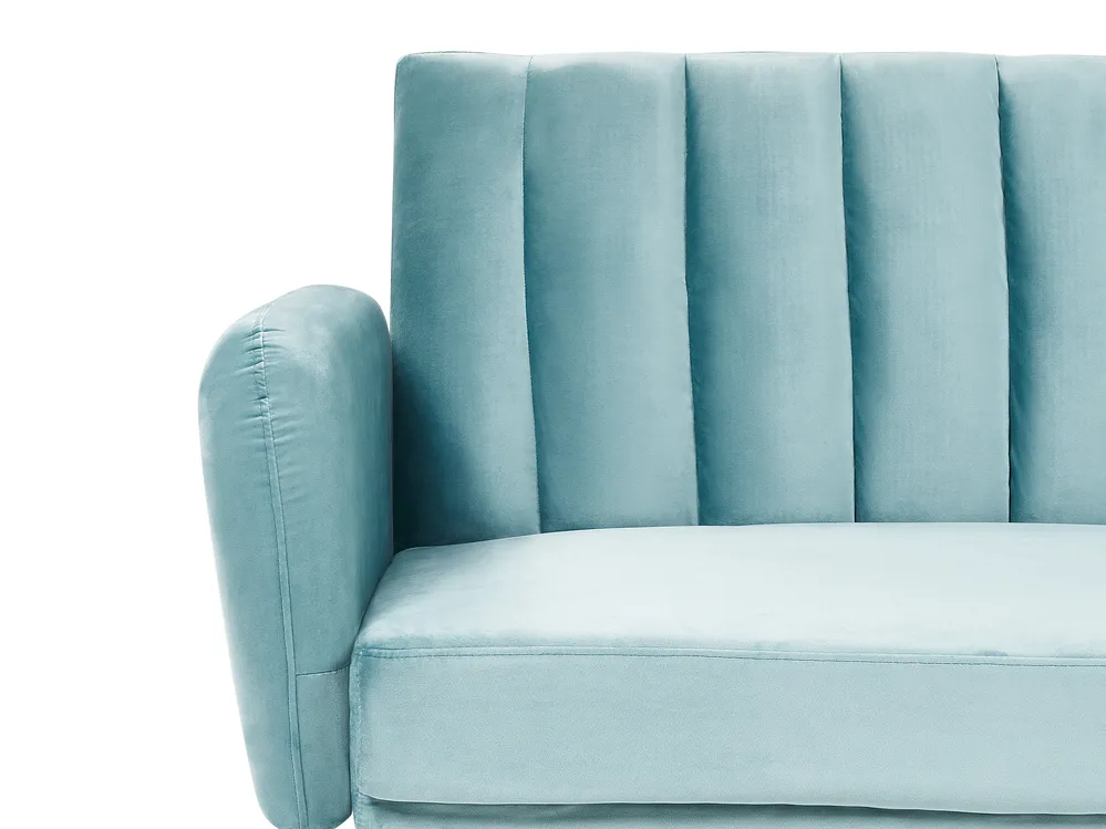 Schlafsofa 3-Sitzer VIMMERBY Samtstoff Hellblau_849784
