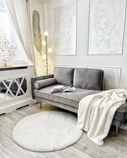 Linksseitige Chaiselongue MIRAMAS Samtstoff Taupe_973385