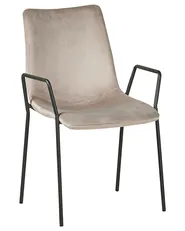Set of 2 Dining Chairs JEFFERSON Velvet Taupe_788565