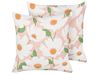 Dekokissen 2er Set JATROPHA 45 x 45 cm Baumwolle Rosa Blumenmuster
