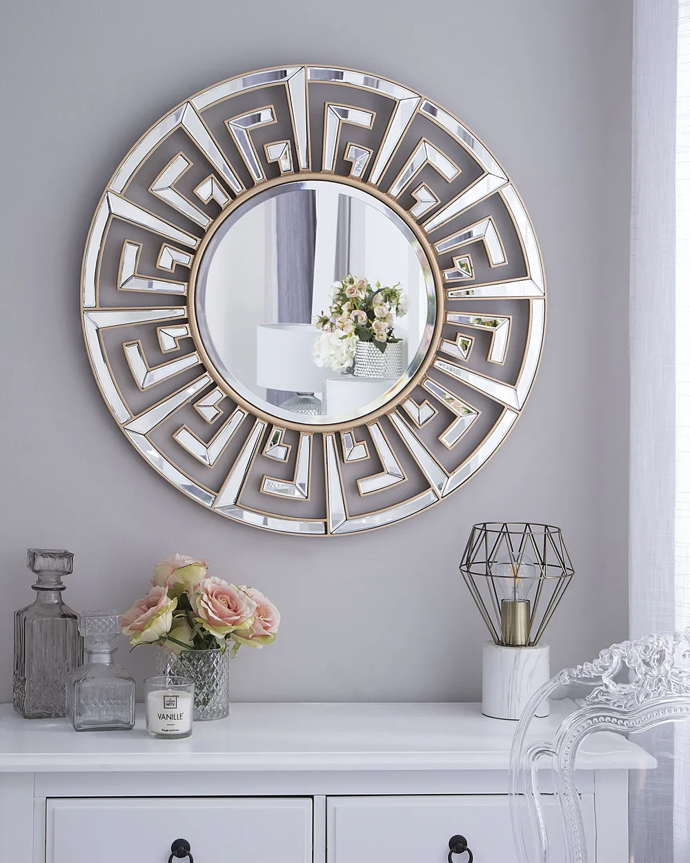 Wandspiegel FLERS 70 cm 70 cm Metall Gold