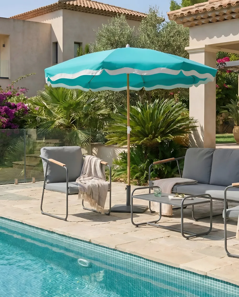 Marktschirm 232 cm SESTRIERE Türkis
