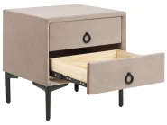 Schlafzimmer Set SEZANNE Samtstoff Taupe 160 x 200 cm_916851