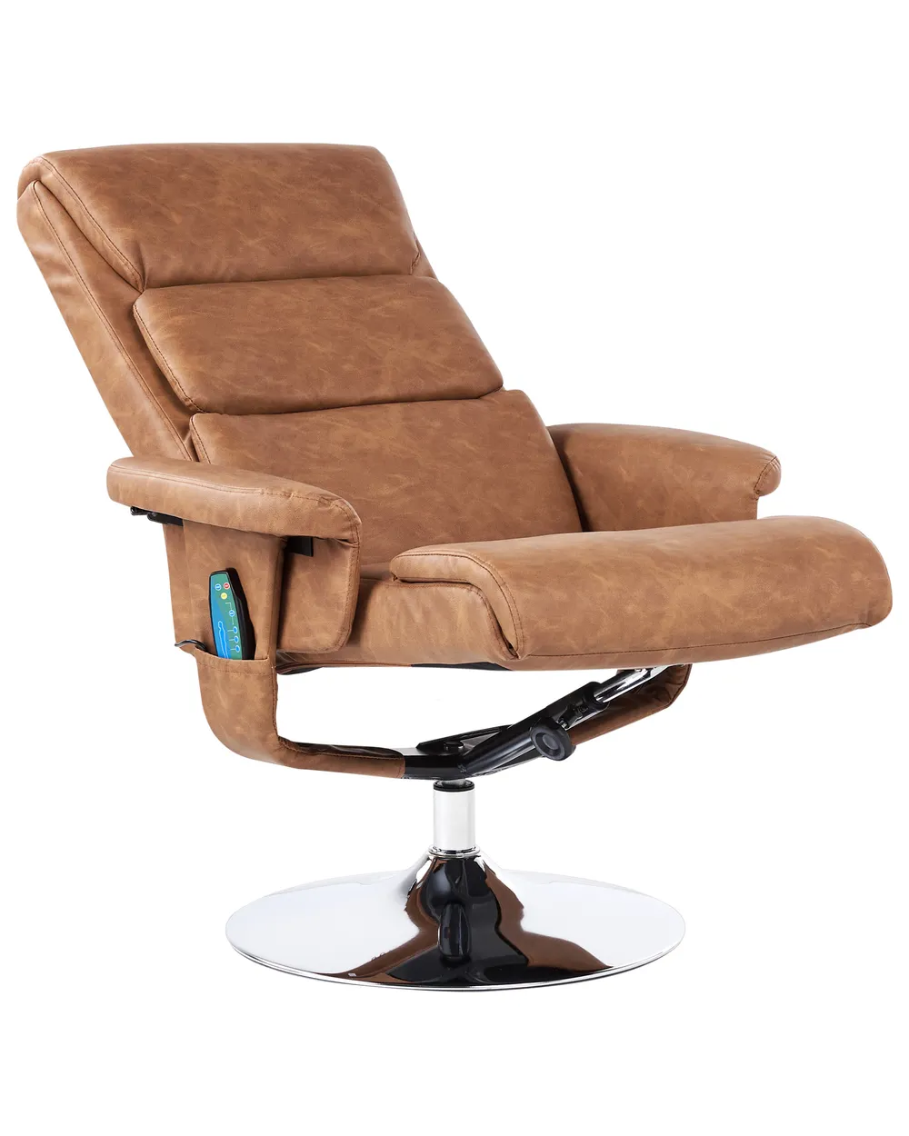 Massage Chair LEGEND with Footstool Faux Leather Brown_963834