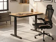Electric Adjustable Standing Desk PENLY 120 cm 60 cm with USB Port Black/ Light Brown_1031375