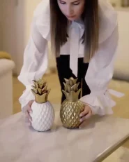 Dekofigur Ananas TYANA Keramik Gold_877853