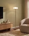 LED Stehlampe NITH mit Dimmer Glas Weiß