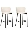 Set mit 2 Barstühlen MINA Cremeweiß
