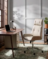 Office Chair PLIORA Faux Leather Taupe_1080818