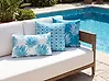 Gartenkissen 3er Set BIRDWOOD Pflanzenmuster 30 x 50 cm 45 x 45 cm Blau