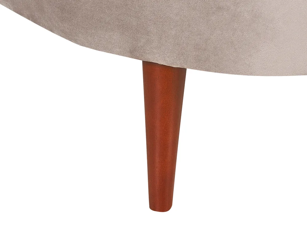 Rechtsseitige Chaiselongue CHAUMONT Samtstoff Taupe_880843