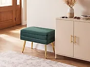 Upholstered Storage Bench ODESSA Velvet Dark Green_1188386