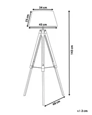 Floor Lamp MADEIRA Pine Wood Black_796416
