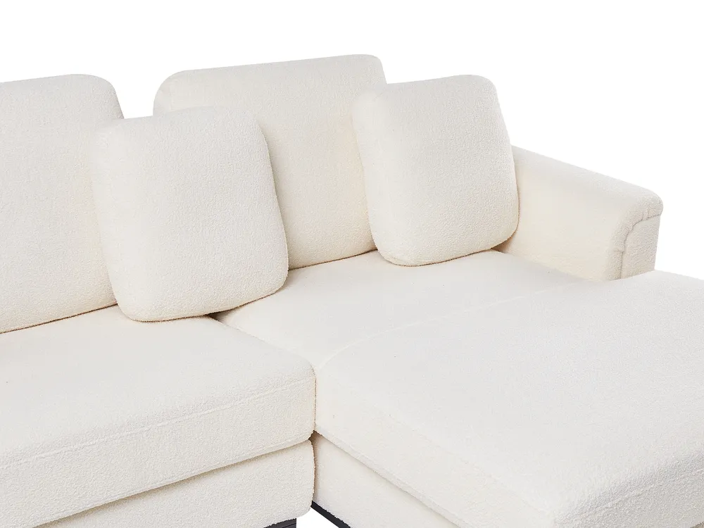 Corner Sofa 4 Seater OSLO Boucle White Left Hand_946679