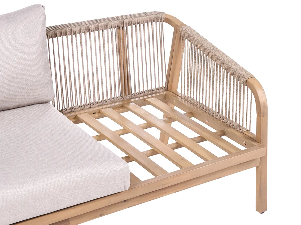 Gartensofa mit Tisch 2-Sitzer SUMBA Akazienholz Hellbraun_1087606