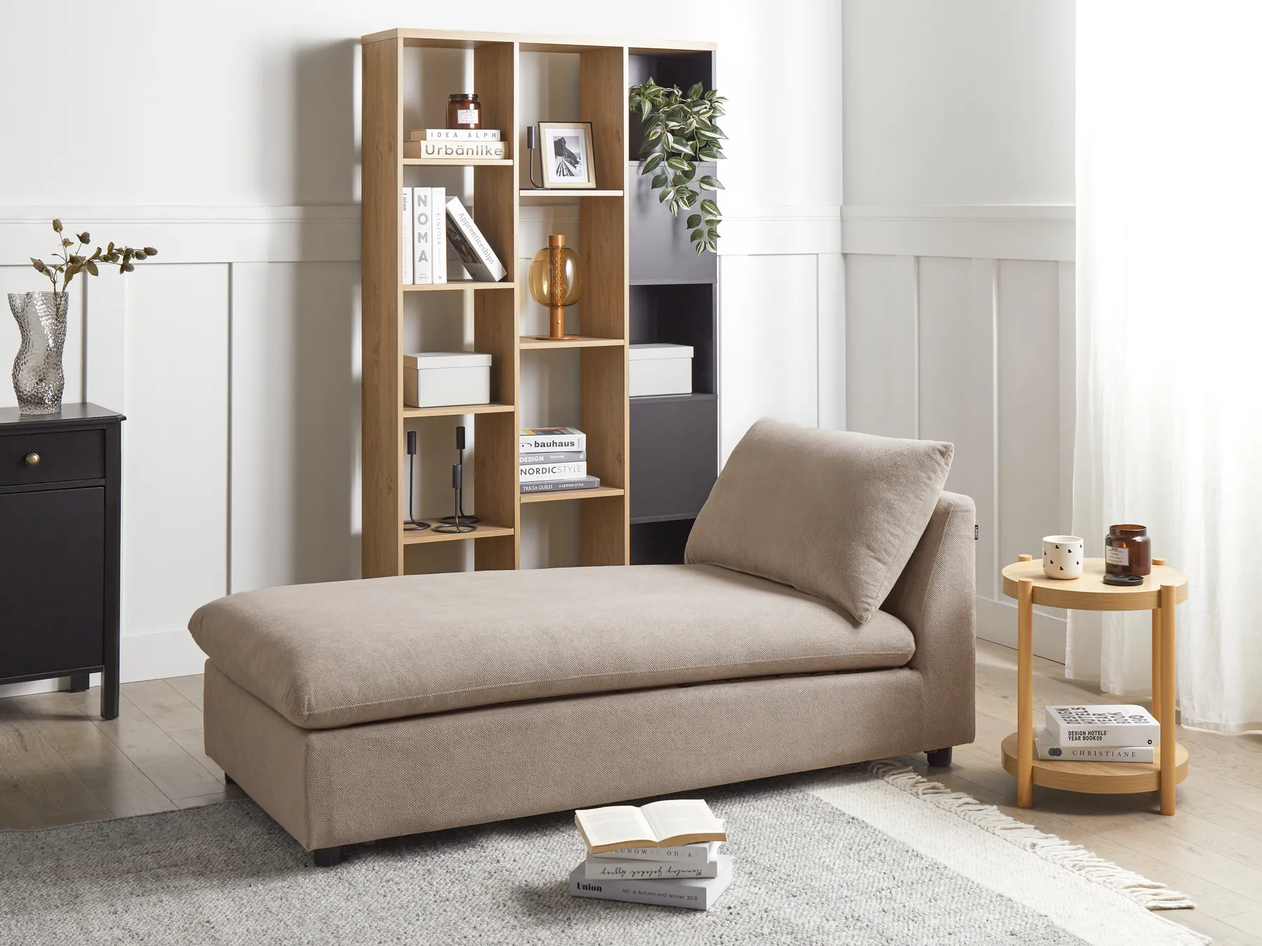 Chaise Longue VIZILLE Fabric Taupe_955854