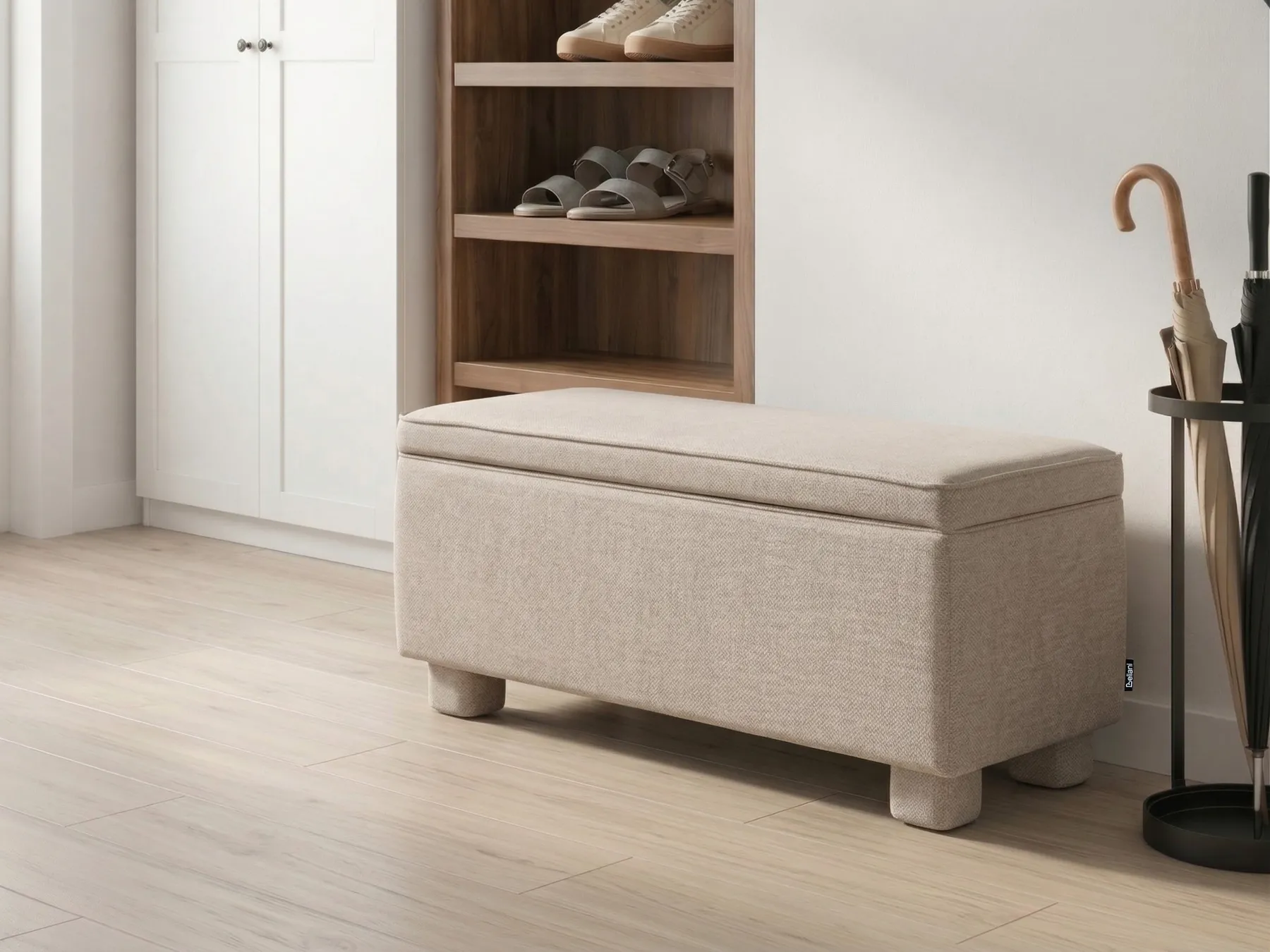 Upholstered Storage Bench ITHACA Fabric Beige_1057883