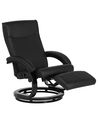 Recliner Chair MIGHT with Footrest Faux Leather Black
