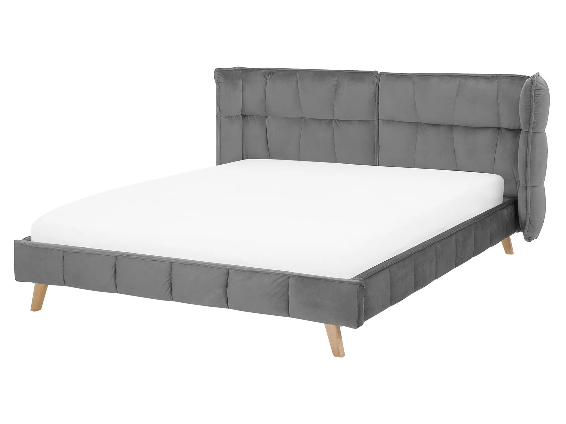 Krevet Samet SENLIS 160 x 200 cm Sivi_740833