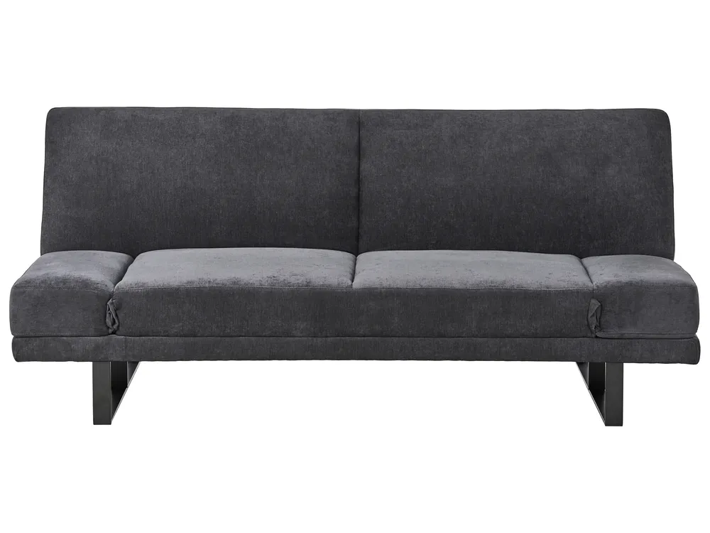 Schlafsofa 2-Sitzer YORK Chenillegewebe Schwarz