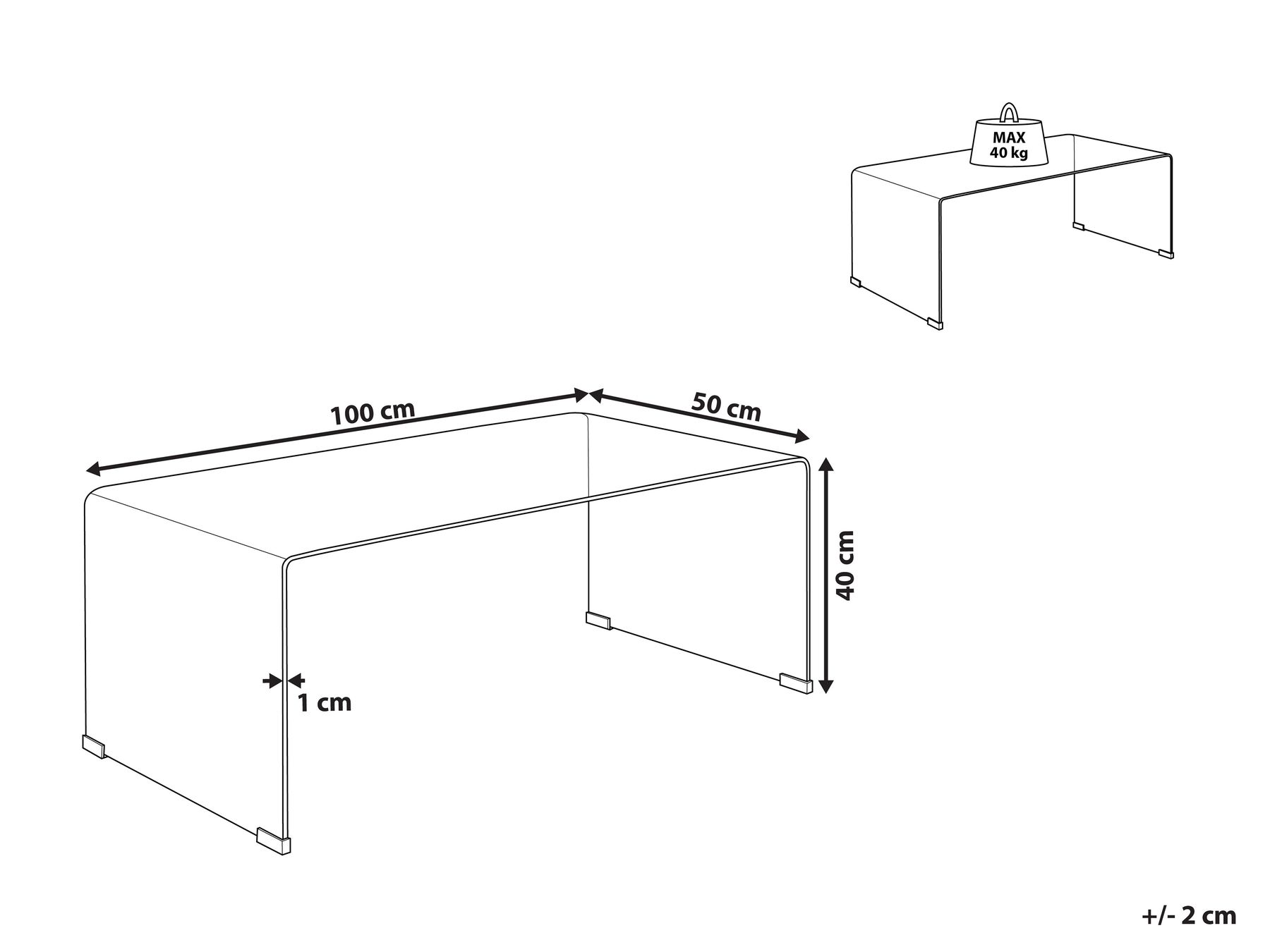 Couchtisch KENDALL Sicherheitsglas Schwarz_953566