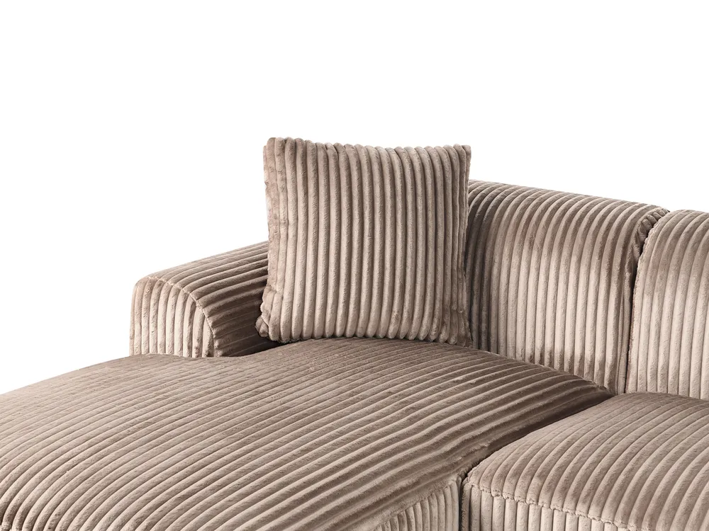 Ecksofa STENUM Cord Hellbraun rechtsseitig_972409