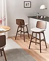 Set van 2 barstoelen CHARLESTON Hout Bruin/lichtbeige