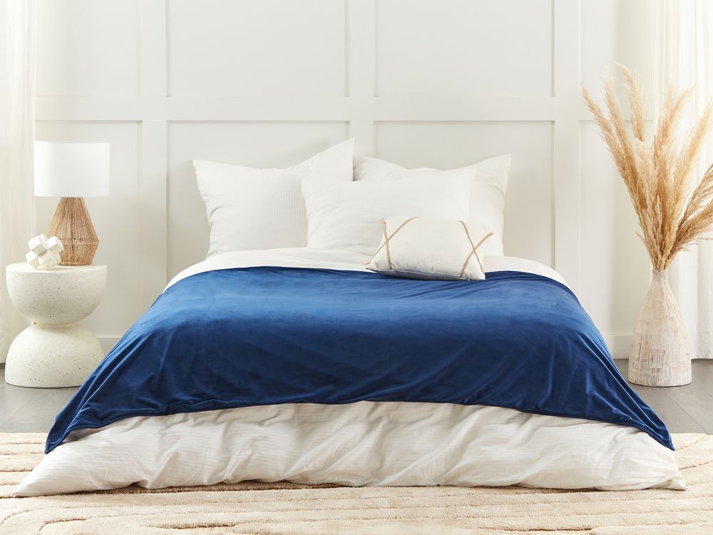 Housse de couverture lestée RHEA 135 x 200 cm Polyester Bleu marine