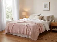 Tagesdecke HALPOLA Baumwolle 200 x 220 cm Rosa_914579