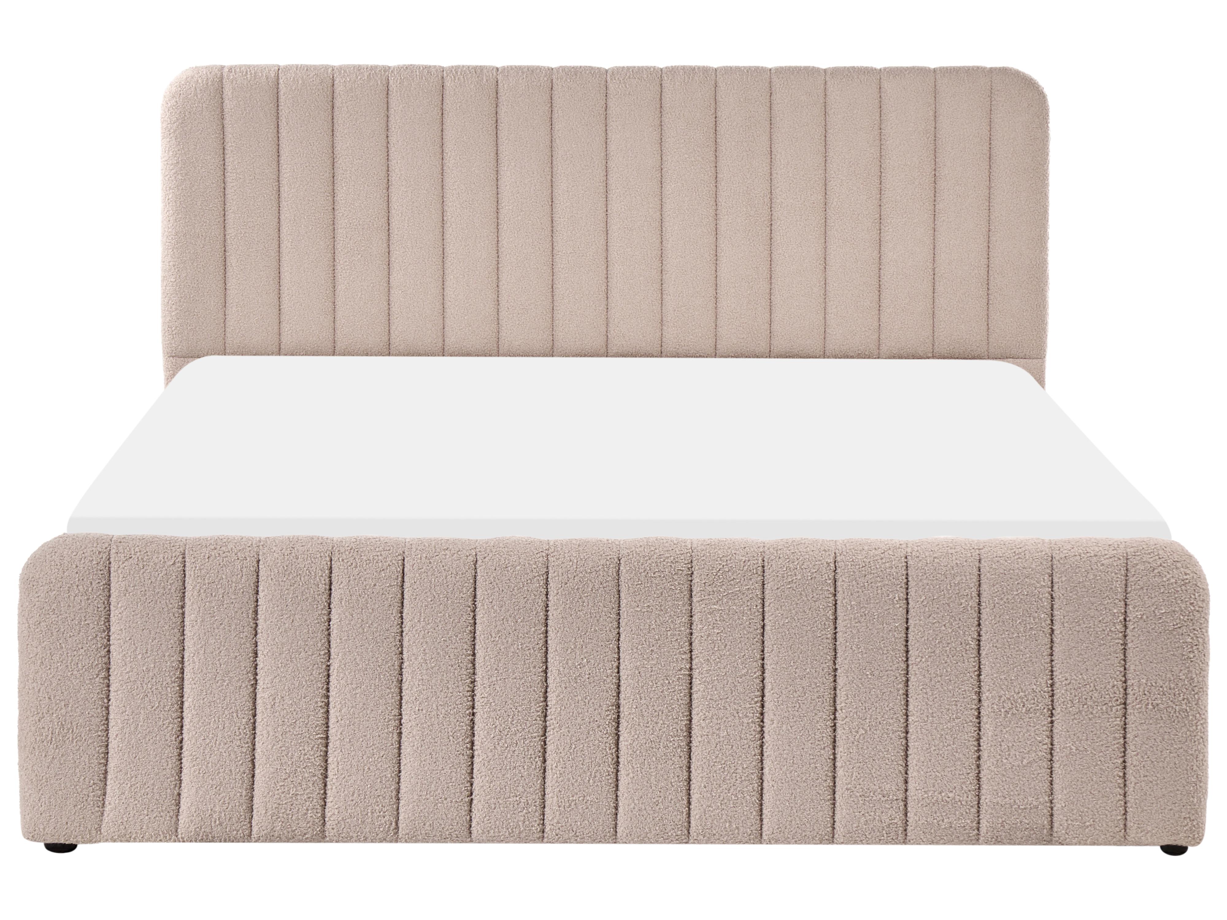 Ottoman Bed LUNAN Boucle Beige 160 x 200 cm (EU King Size)_1048451