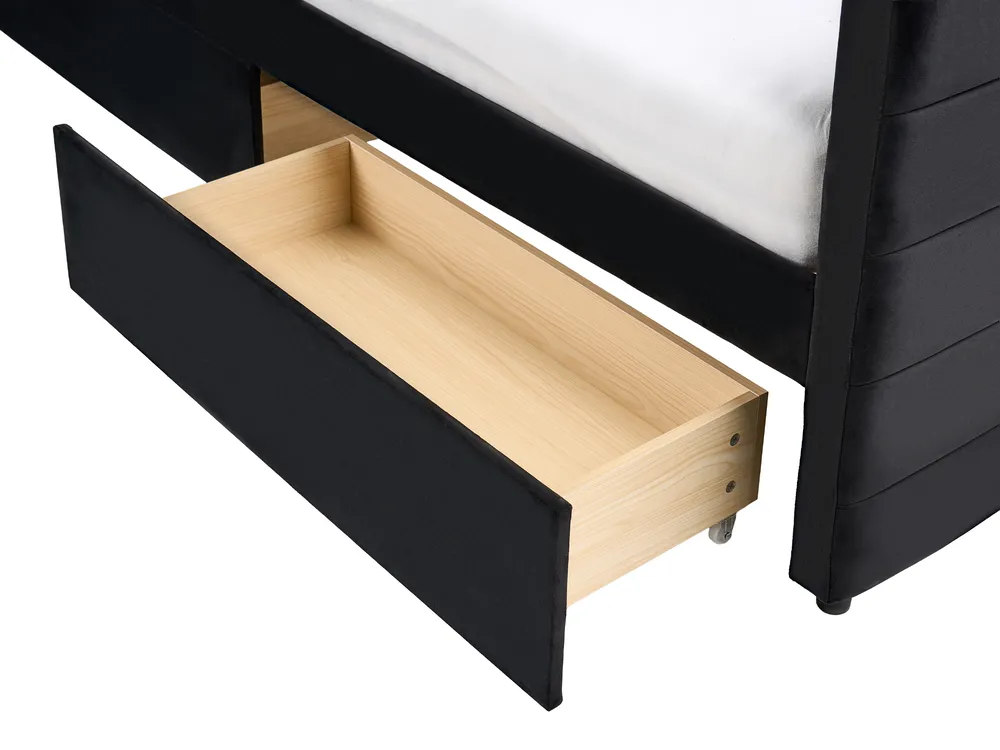 Tagesbett mit Stauraum MARRAY Samtstoff Schwarz 90 x 200 cm_1069236