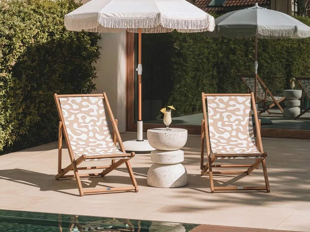 Ersatzstoff für Sonnenliege 2er Set ANZIO/AVELLINO 113 x 44 cm Beige