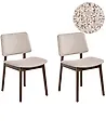 Esszimmerstuhl 2er Set BLANE Bouclé Dunkelbraun / Taupe